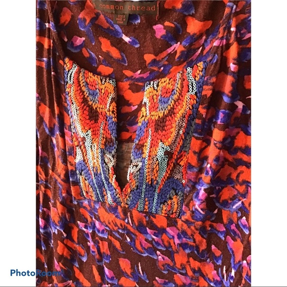 🌈3/25$Common Thread Multicolor Blouse - Picture 2 of 3